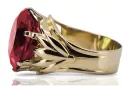 8K žlté zlato Ruby Ring Vintage Jewlery vrc029x-rb Art Deco